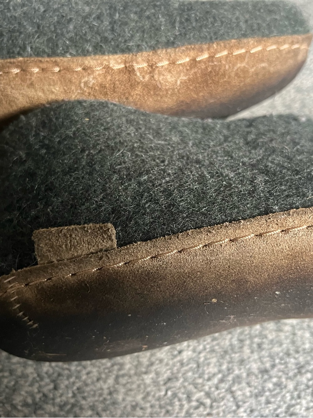 Glerups Women's Dark Green wool Slip-On Clog Slippers - Picture 2 of 4